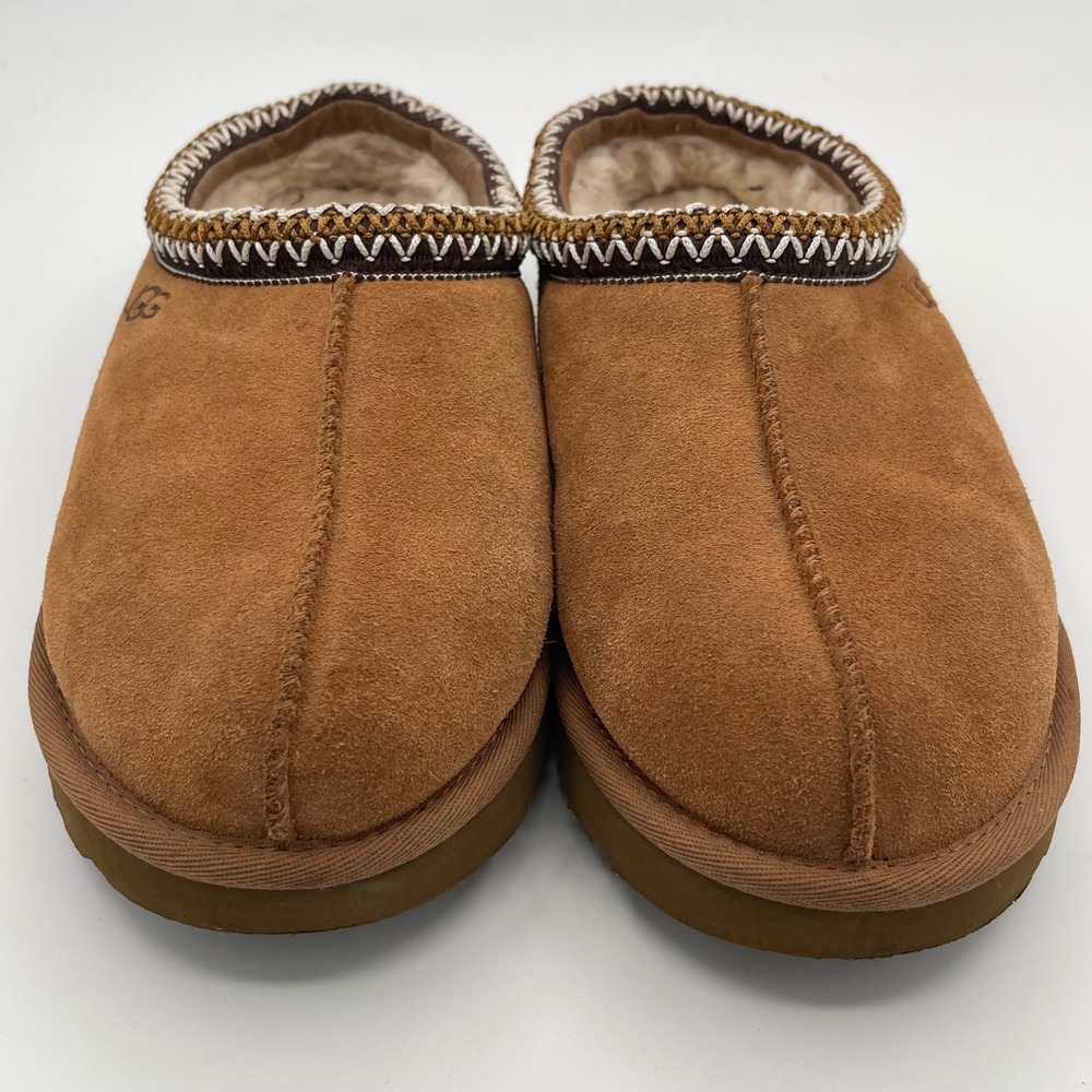 UGG Tasman Suede Slippers Chestnut Brown Embroidered Braid Sz9 40 - Picture 3 of 8